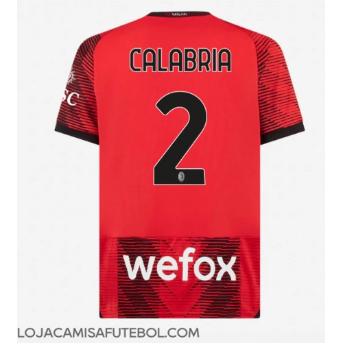 Camisa de Futebol AC Milan Davide Calabria #2 Equipamento Principal 2023-24 Manga Curta